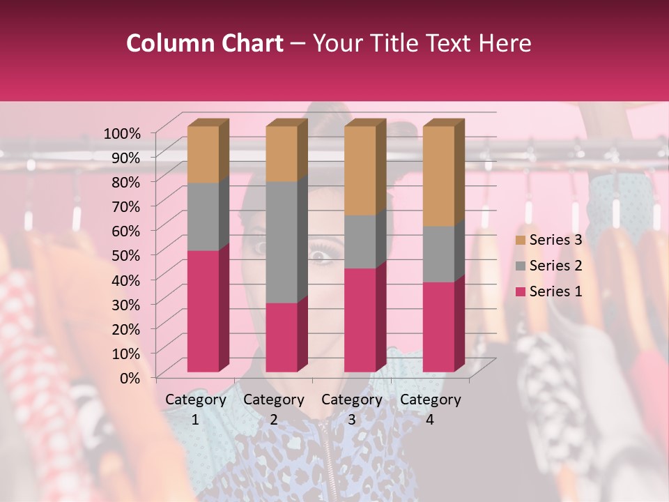 A Woman Standing In Front Of A Rack Of Clothes PowerPoint Template