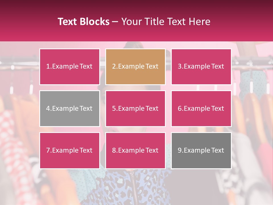 A Woman Standing In Front Of A Rack Of Clothes PowerPoint Template