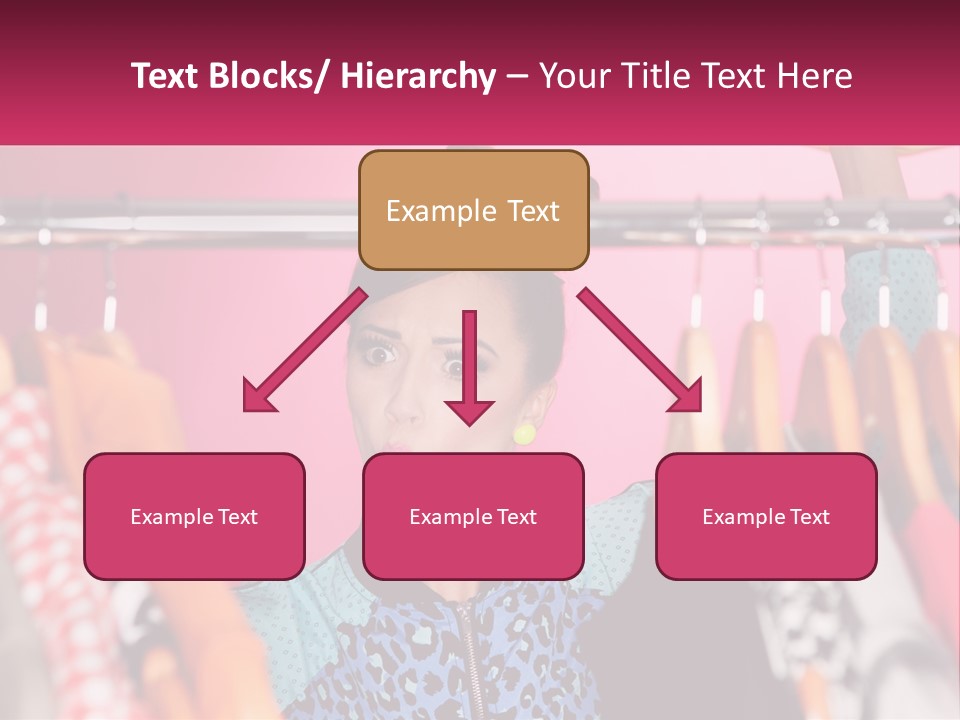 A Woman Standing In Front Of A Rack Of Clothes PowerPoint Template