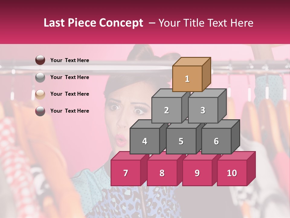 A Woman Standing In Front Of A Rack Of Clothes PowerPoint Template