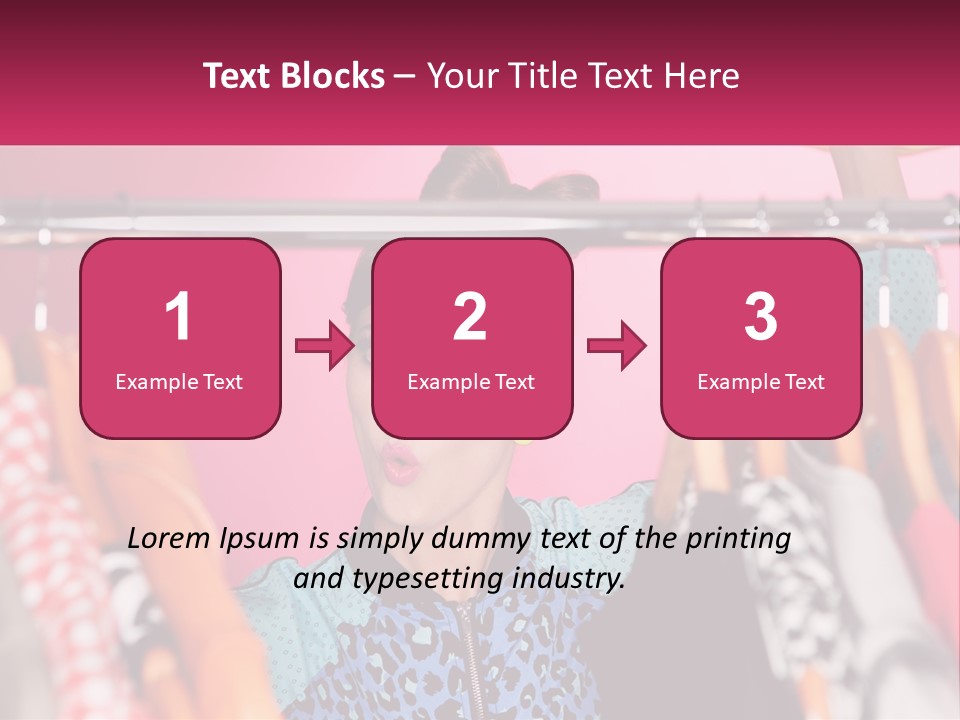 A Woman Standing In Front Of A Rack Of Clothes PowerPoint Template