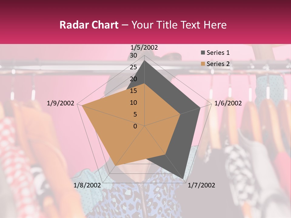 A Woman Standing In Front Of A Rack Of Clothes PowerPoint Template