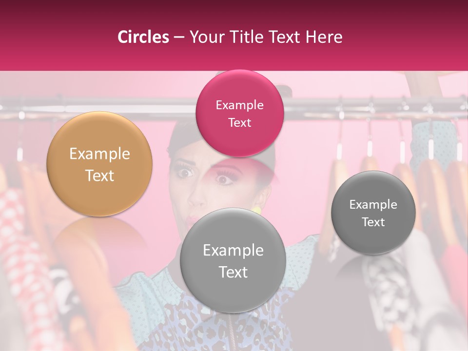 A Woman Standing In Front Of A Rack Of Clothes PowerPoint Template