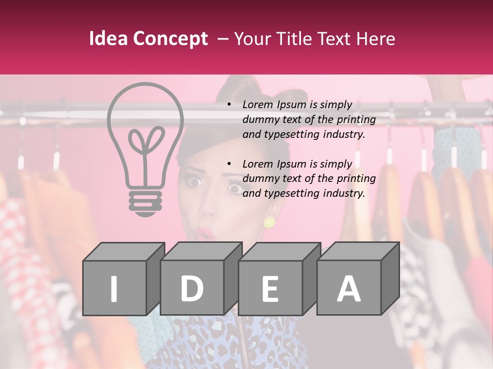A Woman Standing In Front Of A Rack Of Clothes PowerPoint Template