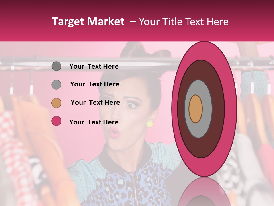 A Woman Standing In Front Of A Rack Of Clothes PowerPoint Template