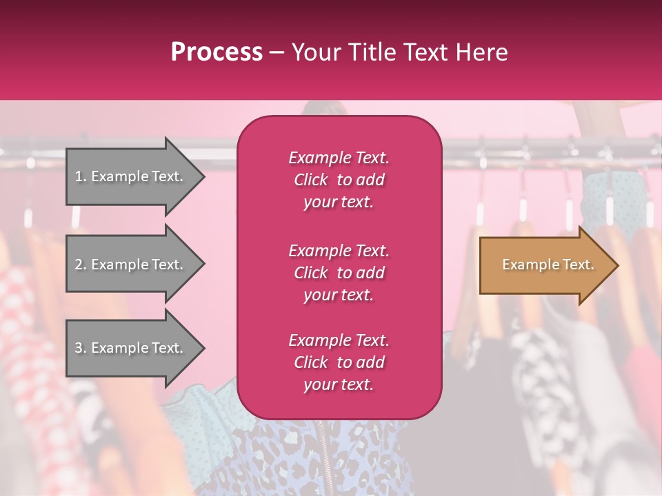 A Woman Standing In Front Of A Rack Of Clothes PowerPoint Template