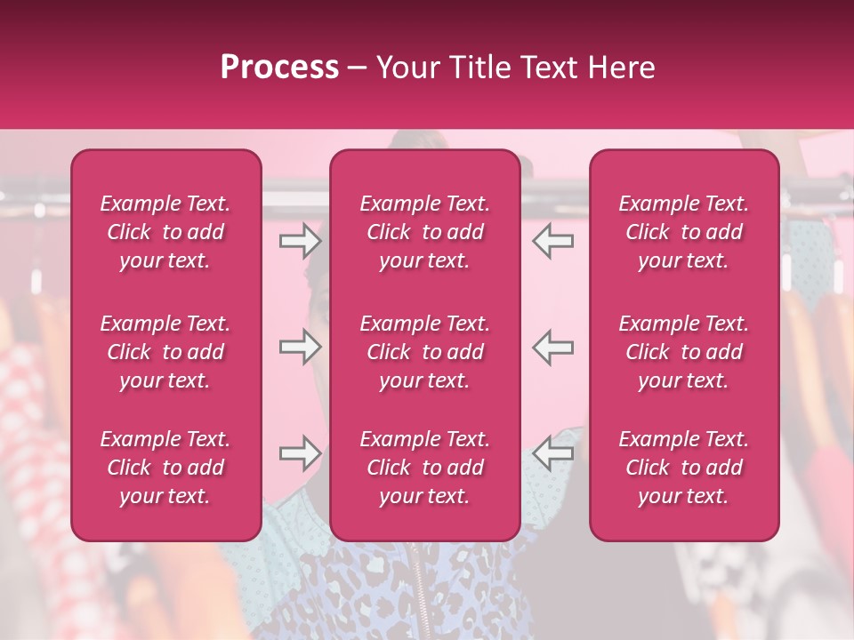 A Woman Standing In Front Of A Rack Of Clothes PowerPoint Template
