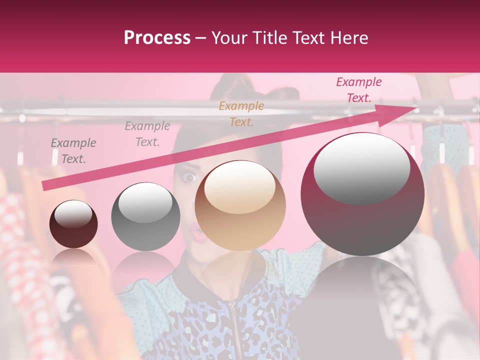 A Woman Standing In Front Of A Rack Of Clothes PowerPoint Template