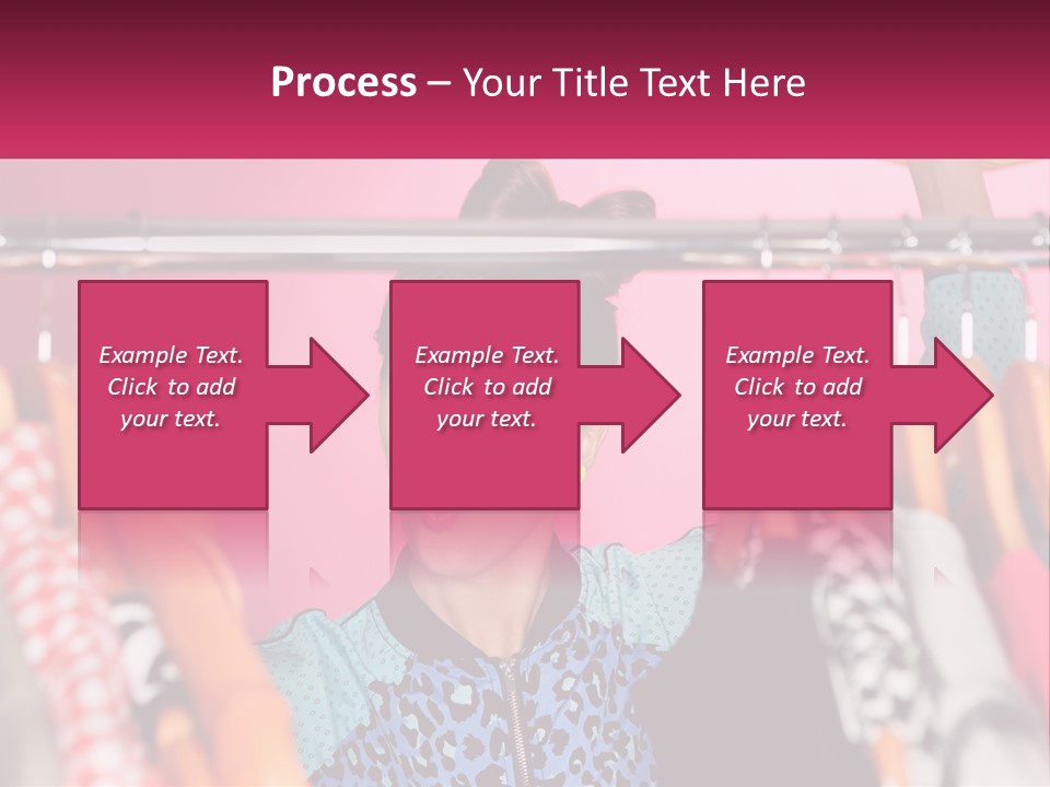A Woman Standing In Front Of A Rack Of Clothes PowerPoint Template