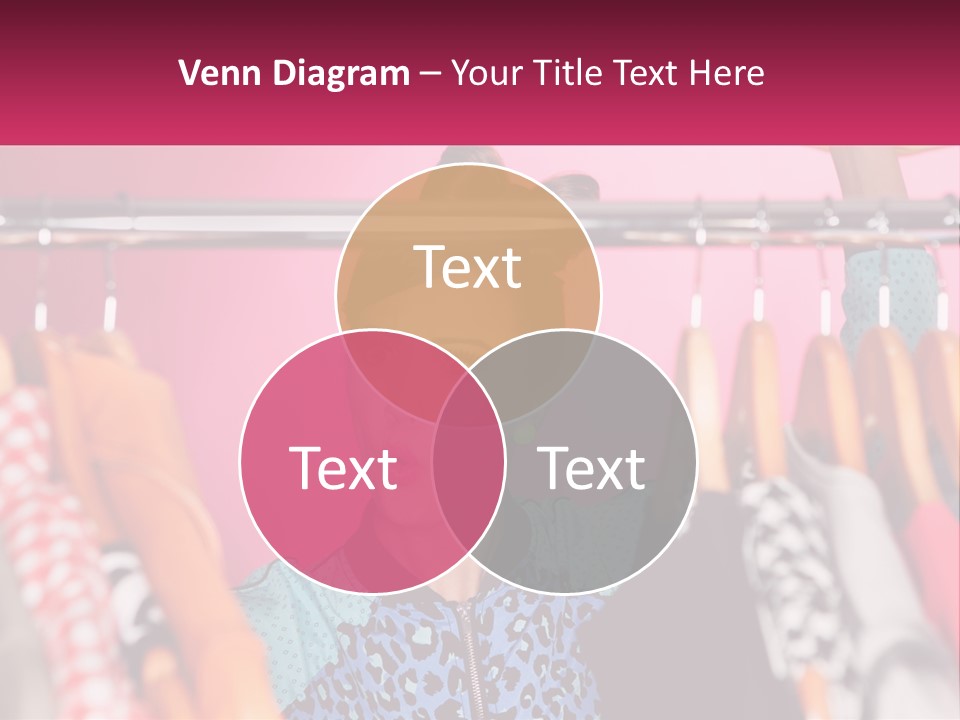 A Woman Standing In Front Of A Rack Of Clothes PowerPoint Template