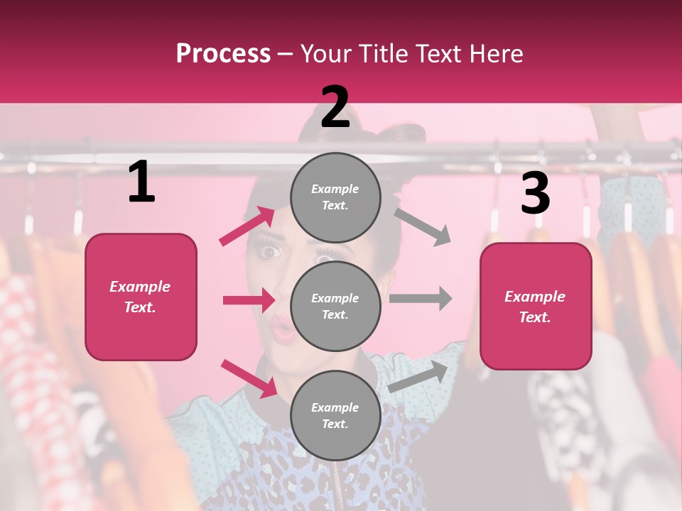 A Woman Standing In Front Of A Rack Of Clothes PowerPoint Template