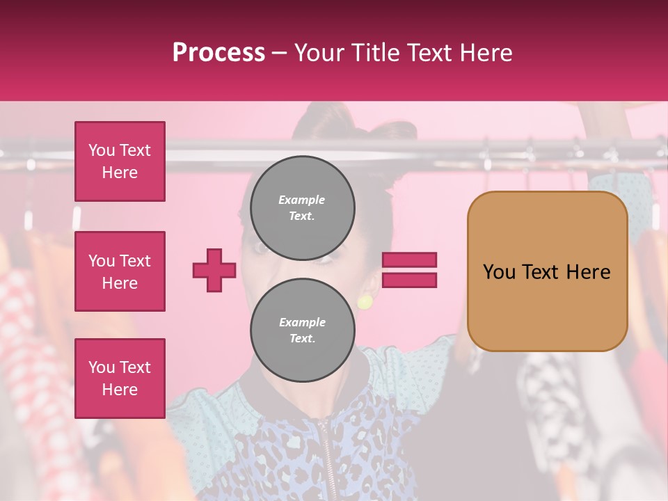 A Woman Standing In Front Of A Rack Of Clothes PowerPoint Template