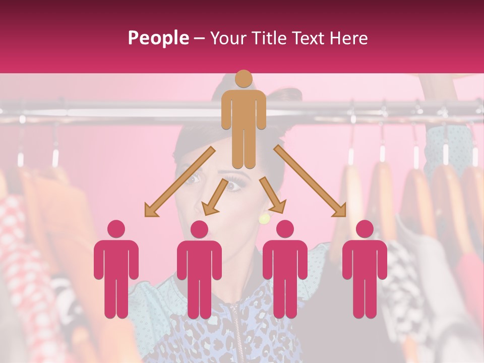 A Woman Standing In Front Of A Rack Of Clothes PowerPoint Template