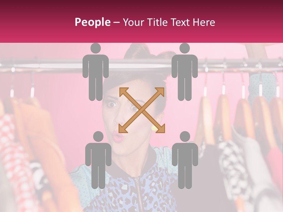 A Woman Standing In Front Of A Rack Of Clothes PowerPoint Template