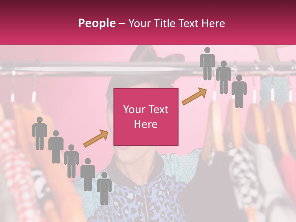 A Woman Standing In Front Of A Rack Of Clothes PowerPoint Template