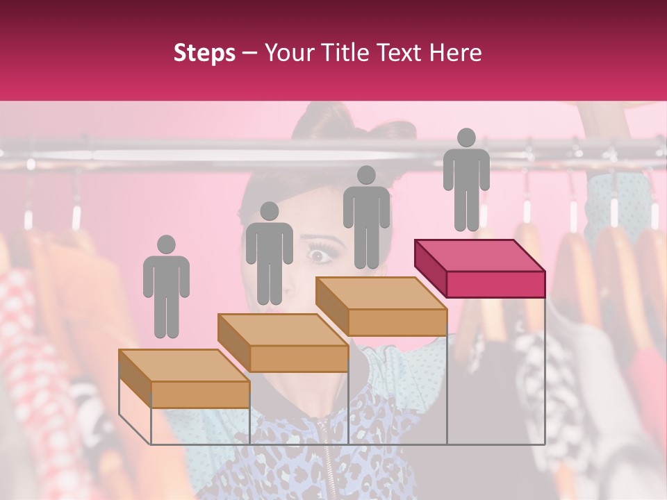 A Woman Standing In Front Of A Rack Of Clothes PowerPoint Template