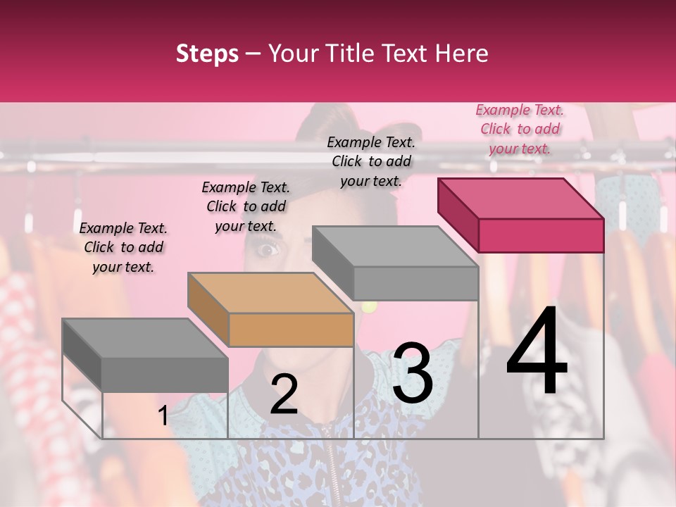 A Woman Standing In Front Of A Rack Of Clothes PowerPoint Template