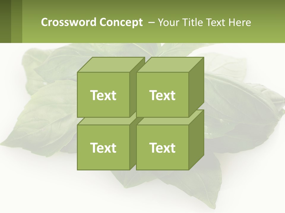 A Pile Of Fresh Basil Leaves On A White Background PowerPoint Template