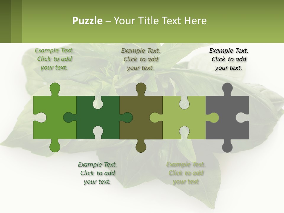 A Pile Of Fresh Basil Leaves On A White Background PowerPoint Template