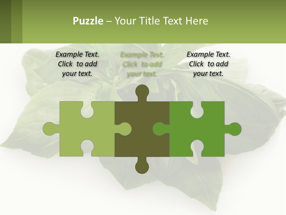 A Pile Of Fresh Basil Leaves On A White Background PowerPoint Template