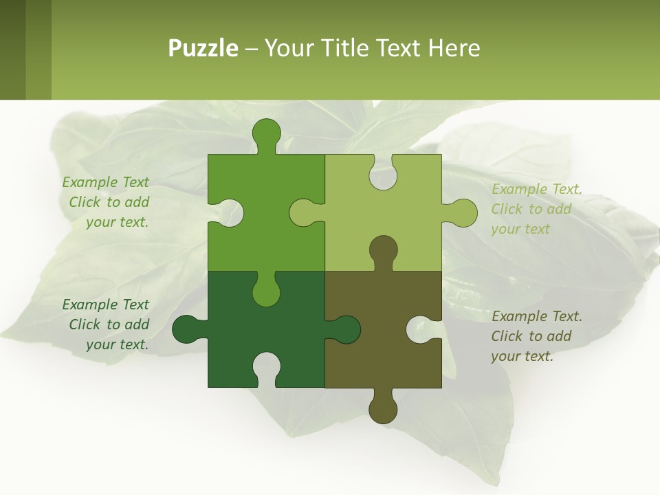 A Pile Of Fresh Basil Leaves On A White Background PowerPoint Template