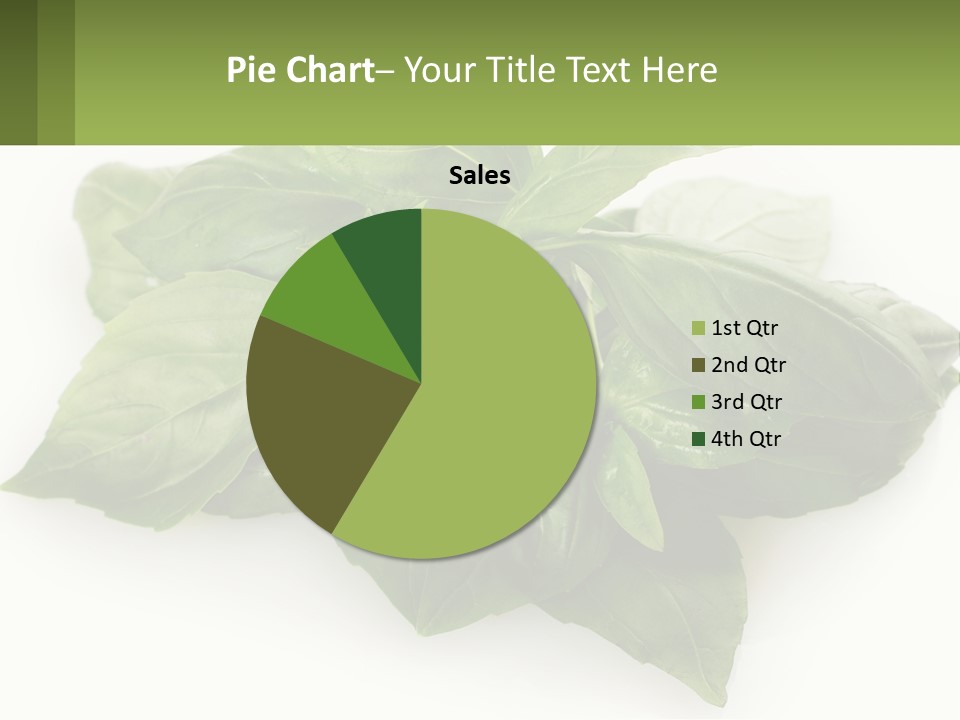 A Pile Of Fresh Basil Leaves On A White Background PowerPoint Template