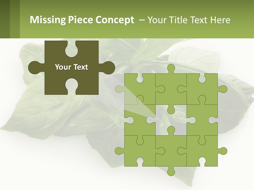 A Pile Of Fresh Basil Leaves On A White Background PowerPoint Template