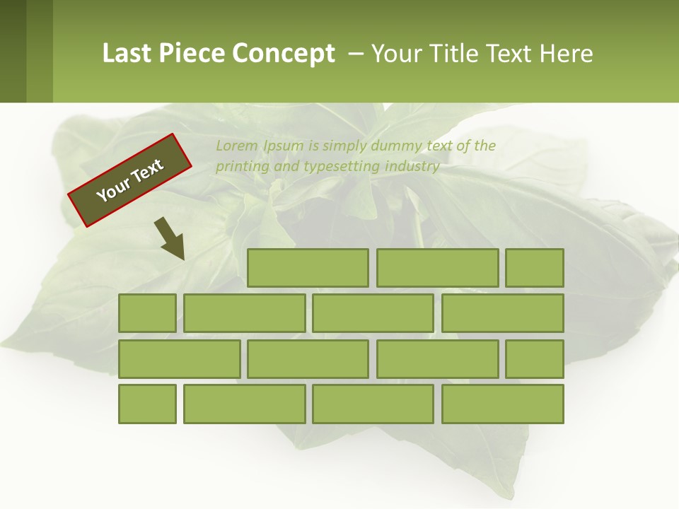 A Pile Of Fresh Basil Leaves On A White Background PowerPoint Template