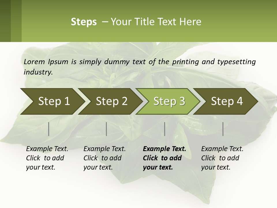 A Pile Of Fresh Basil Leaves On A White Background PowerPoint Template