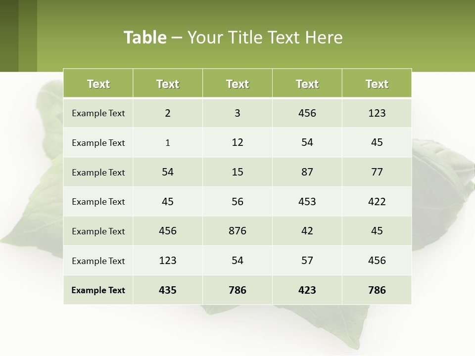 A Pile Of Fresh Basil Leaves On A White Background PowerPoint Template