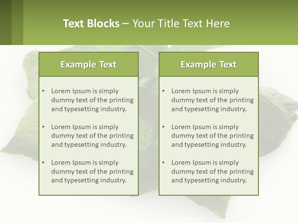A Pile Of Fresh Basil Leaves On A White Background PowerPoint Template