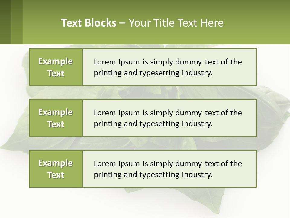 A Pile Of Fresh Basil Leaves On A White Background PowerPoint Template