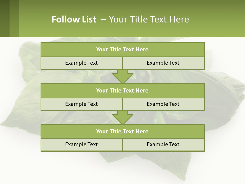 A Pile Of Fresh Basil Leaves On A White Background PowerPoint Template