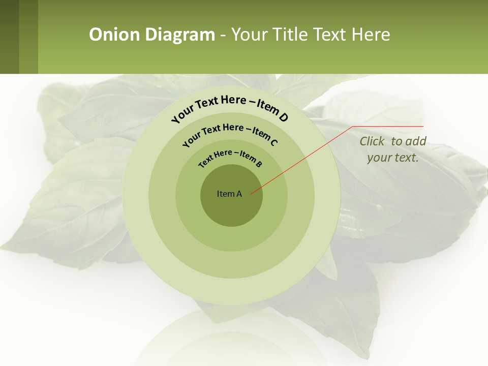 A Pile Of Fresh Basil Leaves On A White Background PowerPoint Template