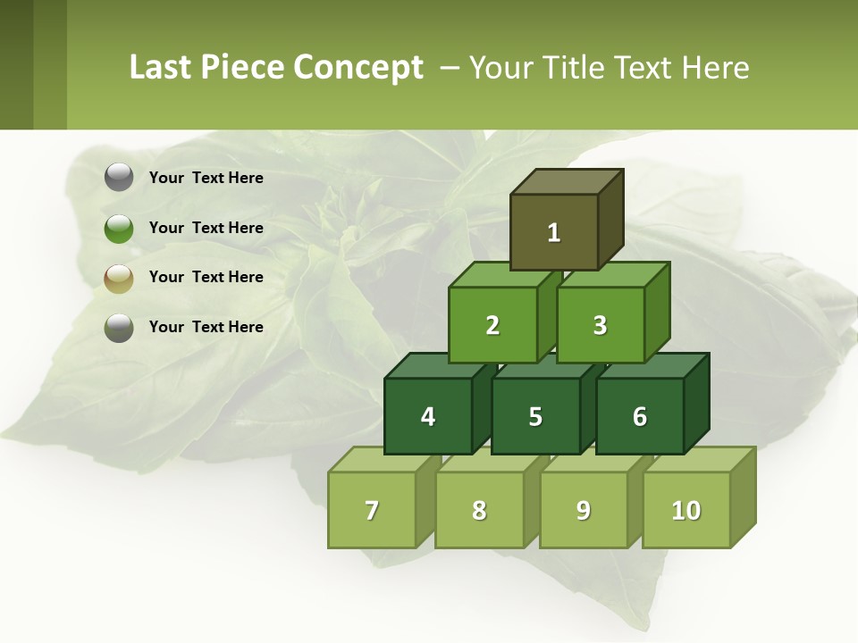 A Pile Of Fresh Basil Leaves On A White Background PowerPoint Template