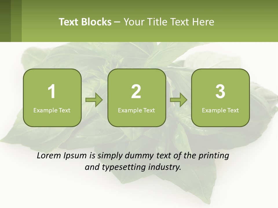 A Pile Of Fresh Basil Leaves On A White Background PowerPoint Template