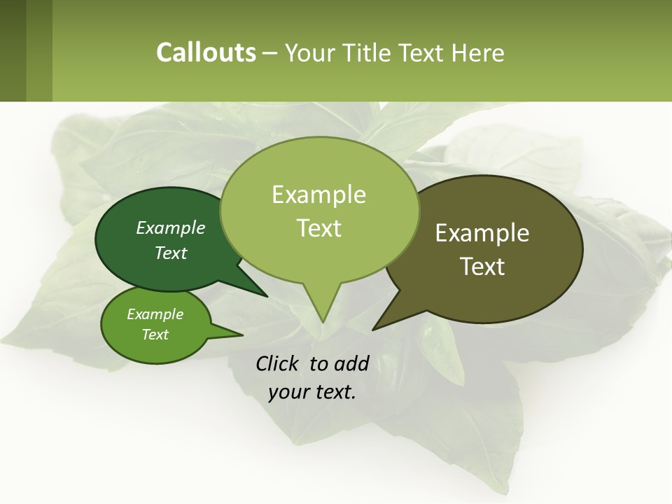 A Pile Of Fresh Basil Leaves On A White Background PowerPoint Template