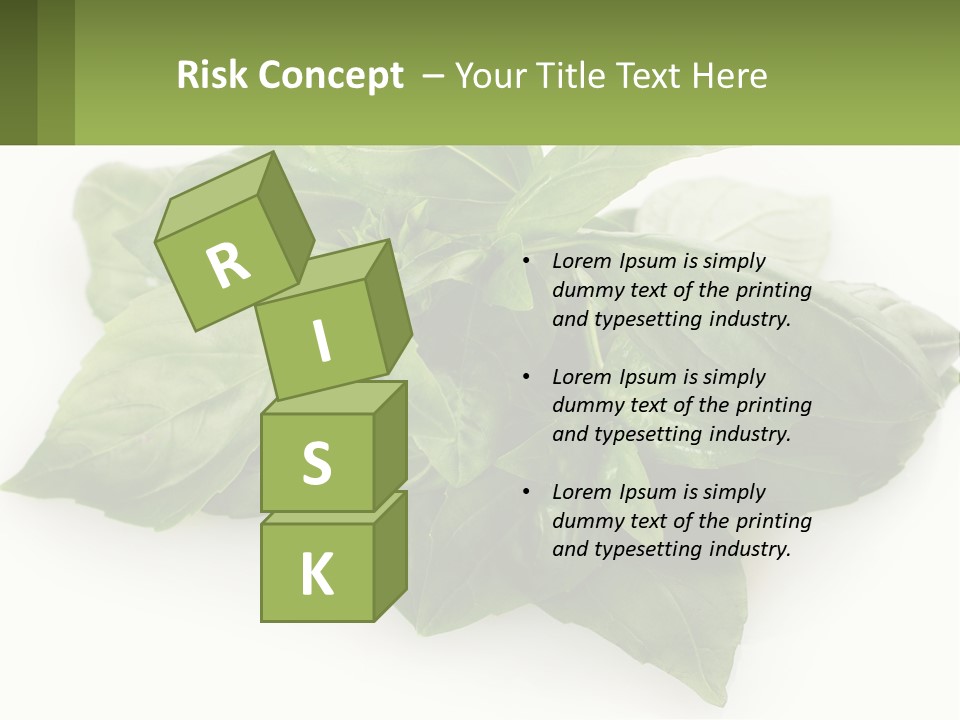 A Pile Of Fresh Basil Leaves On A White Background PowerPoint Template