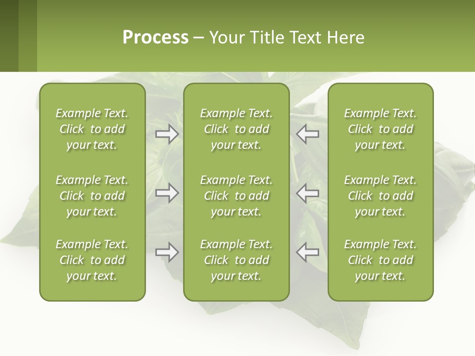 A Pile Of Fresh Basil Leaves On A White Background PowerPoint Template