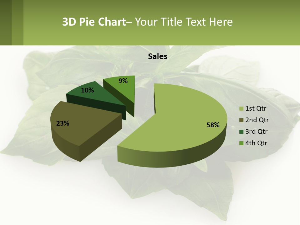 A Pile Of Fresh Basil Leaves On A White Background PowerPoint Template