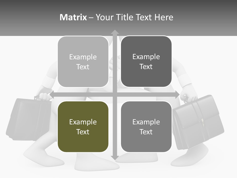 Two People Shaking Hands At A Table With Briefcases PowerPoint Template