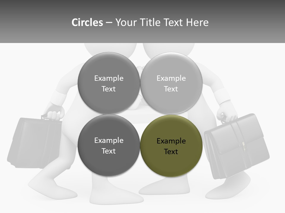 Two People Shaking Hands At A Table With Briefcases PowerPoint Template