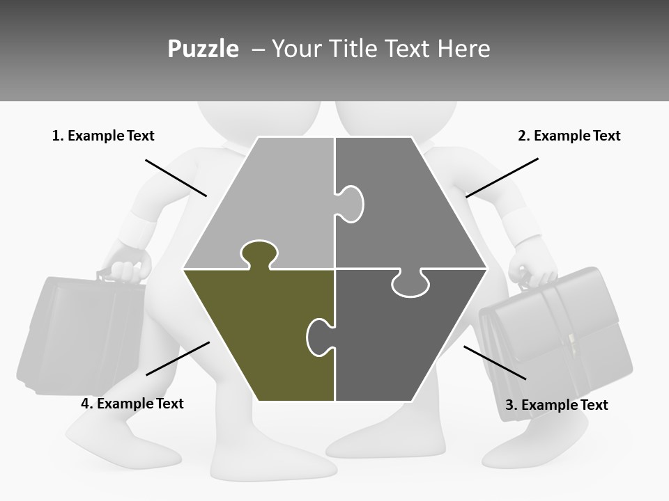 Two People Shaking Hands At A Table With Briefcases PowerPoint Template