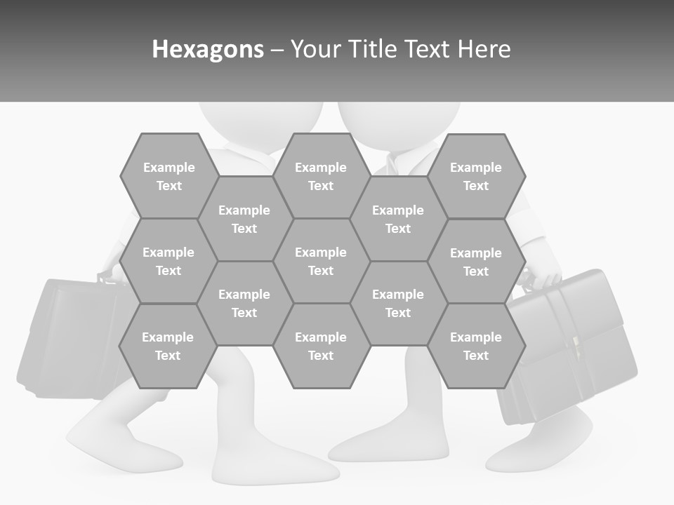 Two People Shaking Hands At A Table With Briefcases PowerPoint Template