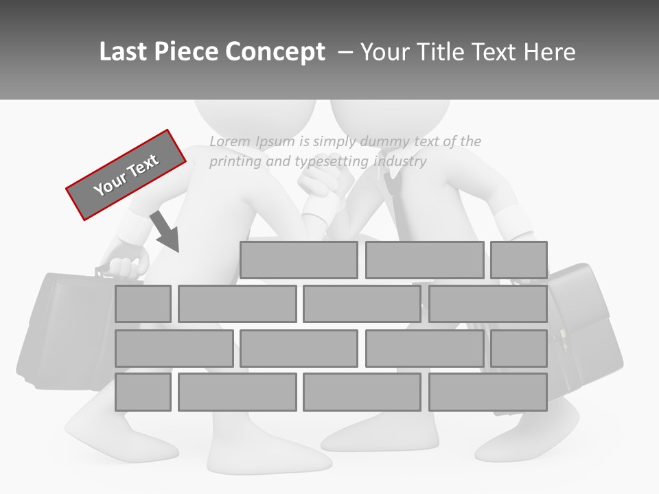 Two People Shaking Hands At A Table With Briefcases PowerPoint Template