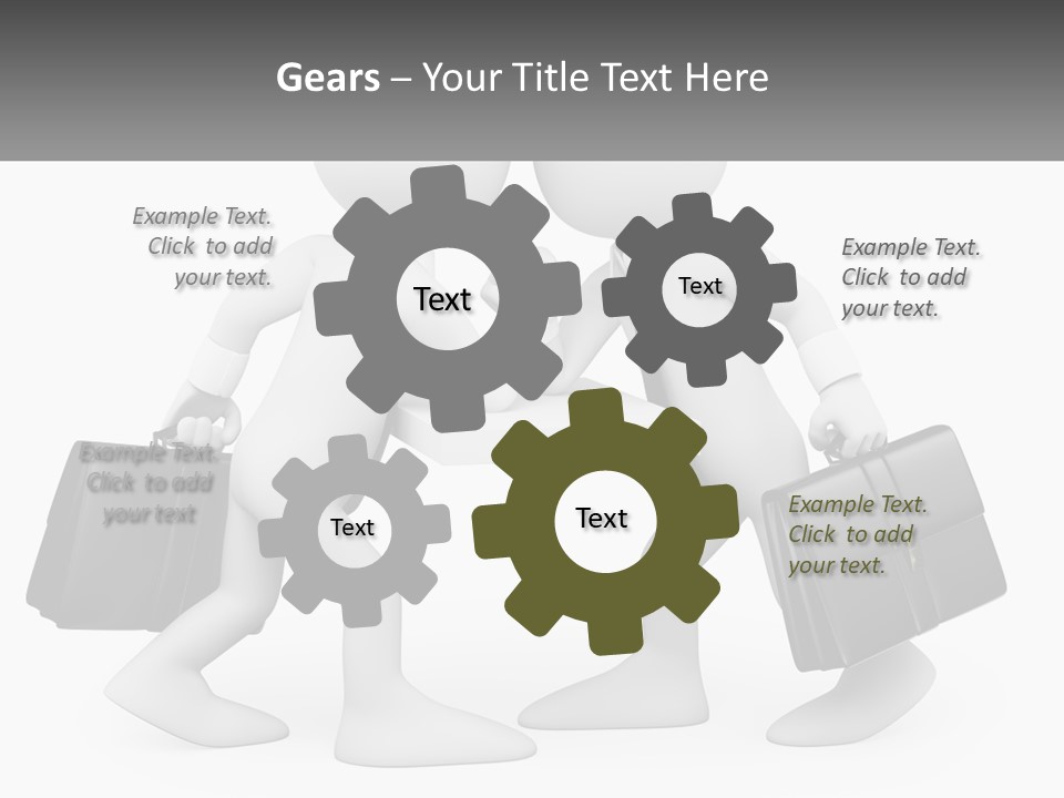 Two People Shaking Hands At A Table With Briefcases PowerPoint Template