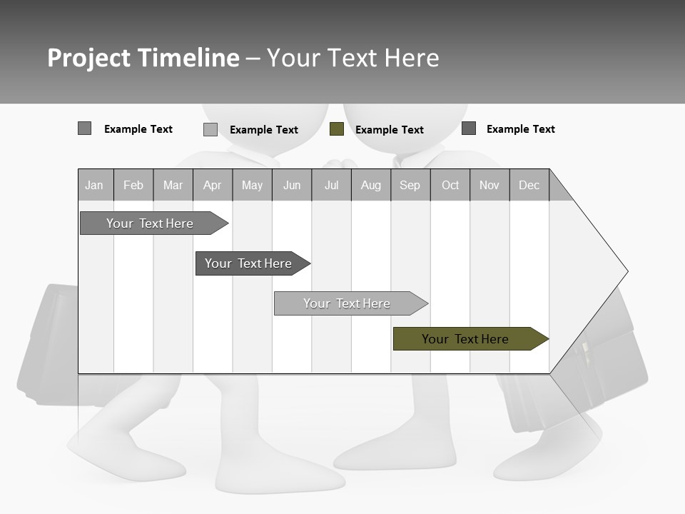 Two People Shaking Hands At A Table With Briefcases PowerPoint Template
