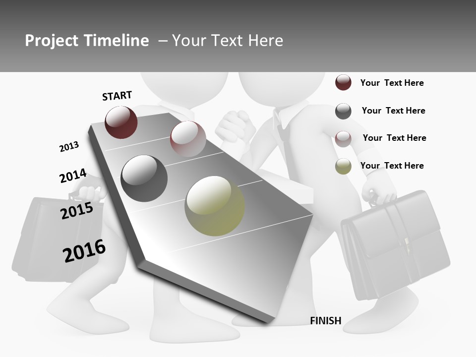 Two People Shaking Hands At A Table With Briefcases PowerPoint Template