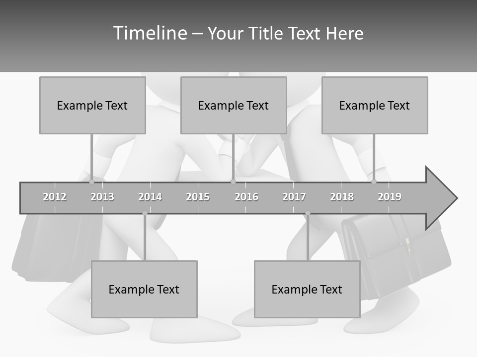 Two People Shaking Hands At A Table With Briefcases PowerPoint Template