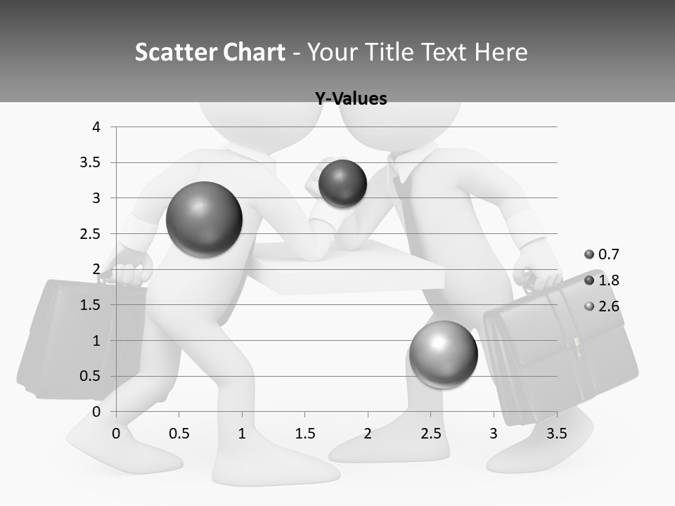 Two People Shaking Hands At A Table With Briefcases PowerPoint Template